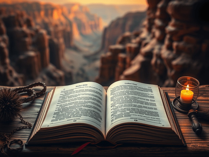 open book overlooking canyon